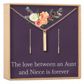 Aunt-Niece Gold Bar Earring Threader and Necklace Jewelry Set by Dear Ava