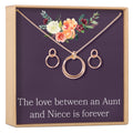 Aunt-Niece Linked Circles Earring and Necklace Jewelry Set by Dear Ava