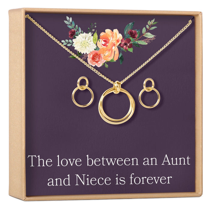 Aunt-Niece Linked Circles Earring and Necklace Jewelry Set by Dear Ava