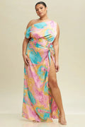 Aura Off Shoulder Maxi Dress - Plus Size by Fasheabe