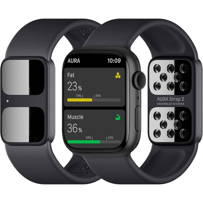 AURA Strap 2 Compatible w Apple Watch (45/49 mm (44/42mm), Coal Black) (Refurbished) by DailySale