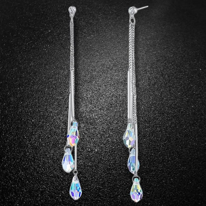 Aurora Borealis Crystal Drop Earrings Made with Swarovski Elements by DailySale