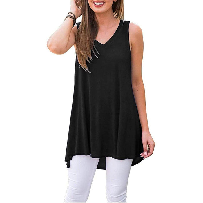 Women's Summer Casual Sleeveless V-Neck T-Shirt Tunic Blouse Tank Tops by DailySale