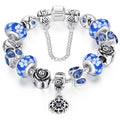 Austrian Crystal And Murano Beads Bracelet With Flower Charm by DailySale