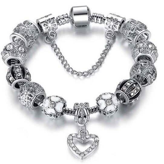 Austrian Crystal Heart Charm Bracelet by DailySale