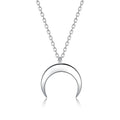 Authentic 925 Sterling Silver Simple Moon Shape Necklace by DailySale