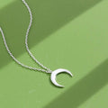 Authentic 925 Sterling Silver Simple Moon Shape Necklace by DailySale