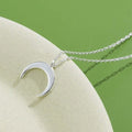 Authentic 925 Sterling Silver Simple Moon Shape Necklace by DailySale