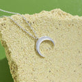 Authentic 925 Sterling Silver Simple Moon Shape Necklace by DailySale