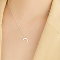 Authentic 925 Sterling Silver Simple Moon Shape Necklace by DailySale