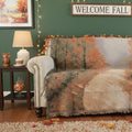 Autumn Authentic Tapestry Throw Blanket - Decorative Orange Fall Leaves Forest Woven Stitched Design - 50" x 60" by DaDalogy Bedding Collection