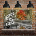 Autumn Bridge Family Names Sign by Tailored Canvases