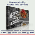 Autumn Bridge Family Names Sign by Tailored Canvases