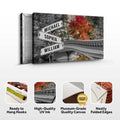 Autumn Bridge Family Names Sign by Tailored Canvases