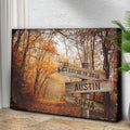 Autumn Road Couple Name Sign by Tailored Canvases