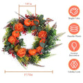 Autumn Wreath with Pumpkin Mixed Leaves Berries Flower Fall by DailySale