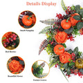 Autumn Wreath with Pumpkin Mixed Leaves Berries Flower Fall by DailySale