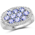 1.70 Carat Genuine Tanzanite .925 Sterling Silver Ring by Bids.com
