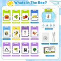 Flash Card Learning Toy – 112 Cards, 224 Words, USB Rechargeable Reading Toy for Kids (Pink/Blue) by DailySale
