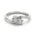 Solitaire Two Stone Diamond Ring in 14k White Gold (1/2 cttw) by Bids.com