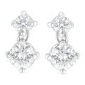14K White Gold 1 cttw Double Diamond Stud Earrings (H-I Clarity, SI2-I1 Color) by Bids.com