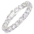 Genuine Opal Rainbow Quartz Tennis Bracelet by Fine Color Jewels