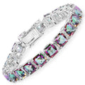 Genuine Rainbow Quartz Bracelet by Fine Color Jewels