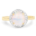 0.95 Carat Genuine Ethiopian Opal and White Topaz .925 Sterling Silver Ring by Bids.com