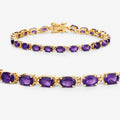 Genuine Purple Amethyst Tennis Bracelet Silver by Fine Color Jewels