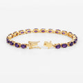 Genuine Purple Amethyst Tennis Bracelet Silver by Fine Color Jewels