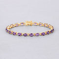 Genuine Purple Amethyst Tennis Bracelet Silver by Fine Color Jewels