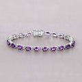 Natural Purple Amethyst Silver Tennis Bracelet Womens by Fine Color Jewels
