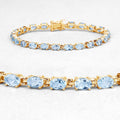 Silver Blue Topaz Bracelet by Fine Color Jewels