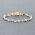 Silver Blue Topaz Bracelet by Fine Color Jewels