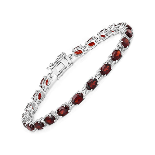 11.22 Carat Genuine Garnet .925 Sterling Silver Bracelet by Avera Group