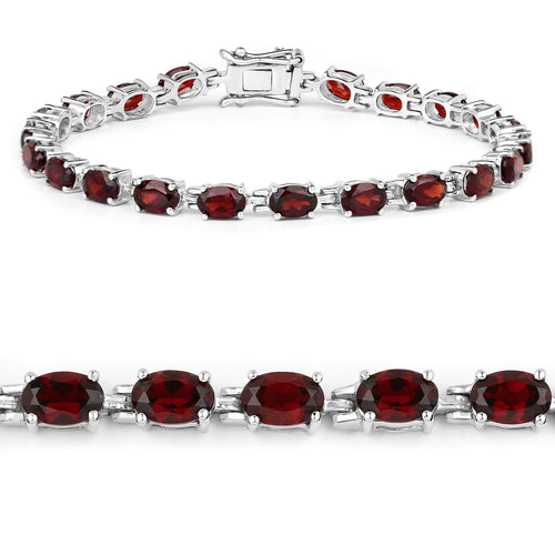 11.22 Carat Genuine Garnet .925 Sterling Silver Bracelet by Avera Group