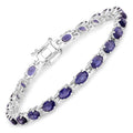 Genuine Iolite Silver Tennis Bracelet by Fine Color Jewels