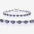 Genuine Iolite Silver Tennis Bracelet by Fine Color Jewels