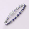 Genuine Iolite Silver Tennis Bracelet by Fine Color Jewels