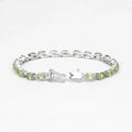 8.61 Ct Oval Olive Green Peridot Prong Sterling Silver Inline Tennis Bracelet by Fine Color Jewels