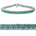 7.48 Carat Genuine Emerald .925 Sterling Silver Bracelet by Bids.com