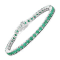 7.48 Carat Genuine Emerald .925 Sterling Silver Bracelet by Bids.com