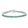 7.48 Carat Genuine Emerald .925 Sterling Silver Bracelet by Bids.com
