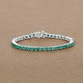 7.48 Carat Genuine Emerald .925 Sterling Silver Bracelet by Bids.com