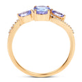 0.70 Carat Genuine Tanzanite and White Diamond 14K Yellow Gold Ring by Bids.com