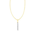 14k Yellow Gold Bar Pendant with Diamonds by Bids.com