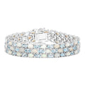 Genuine Opal and Blue Topaz Tennis Bracelet by Fine Color Jewels