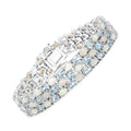 Genuine Opal and Blue Topaz Tennis Bracelet by Fine Color Jewels