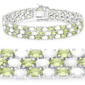 Genuine Opal and Peridot Tennis Bracelet by Fine Color Jewels