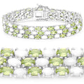 19.73 Carat Genuine Opal and Peridot .925 Sterling Silver Bracelet by Bids.com
